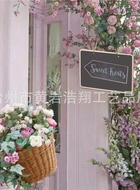 木质工艺品创意挂件双面黑板挂牌门店家居装饰小黑板圣诞节挂件