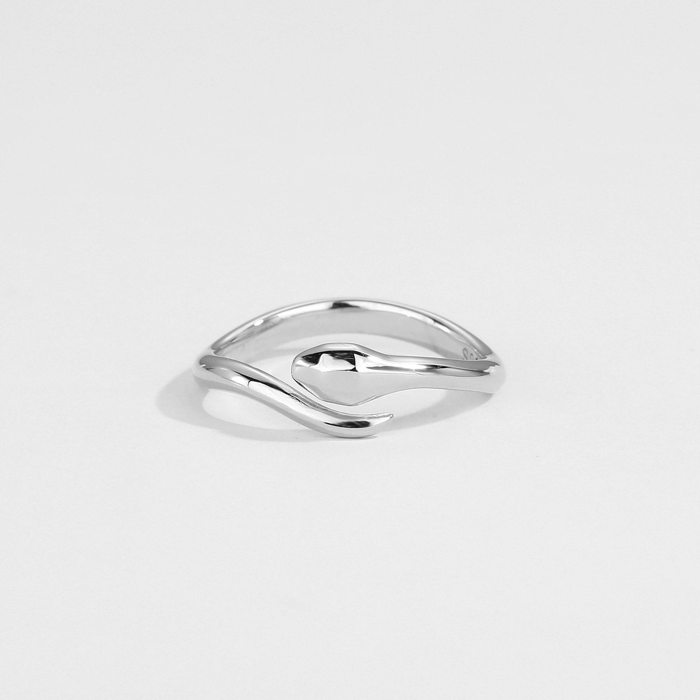 S925 sterling silver oriental aesthetic snake ring retro national style silver ornaments temperament plain ring tail ring