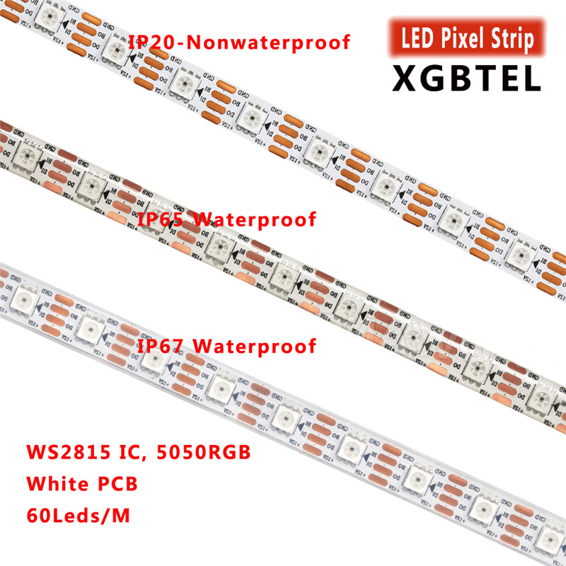 WS2815幻彩LED灯条12V内置IC断点续传5050RGB全彩软灯带单点单控 - 图0