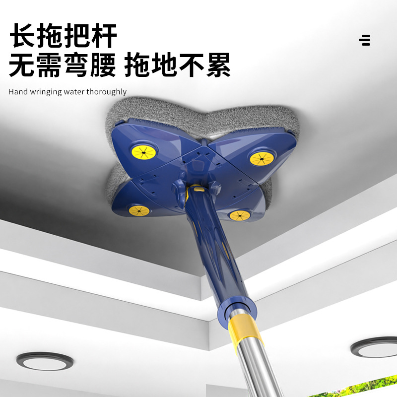 三角拖把自动拧水免手洗家用一拖净干湿两用夹布2023新款万能除尘 - 图2