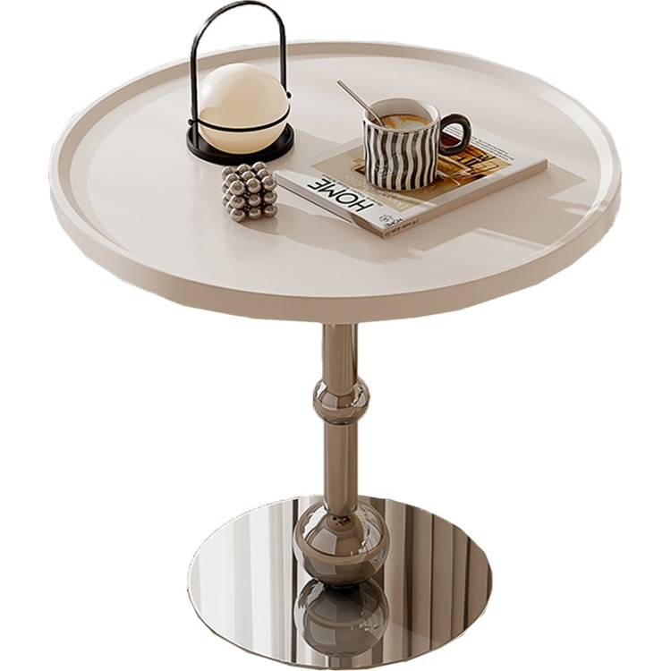 轻奢创意玻璃茶几不锈钢底座边几小户型客厅奶油风简约阳台小茶桌,淘宝优惠券,粉丝福利购,淘宝优惠卷