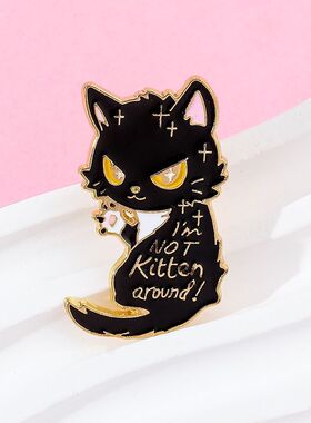 猫咪cos珐琅胸针 个性小黑猫咪 金属日系创意小众送对象新年礼物