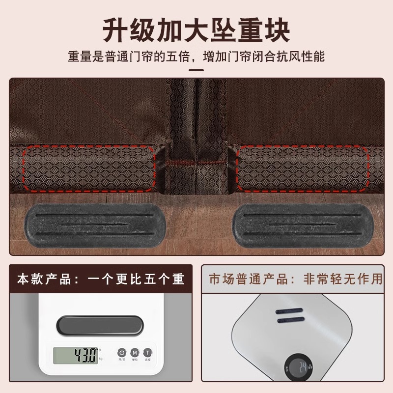 全磁条冬季加厚棉门帘家用保暖防风磁吸隔断帘保温防寒挡冷风隔音 - 图3