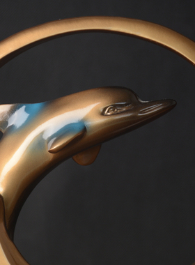 北欧风海豚现代简约创意树脂摆件