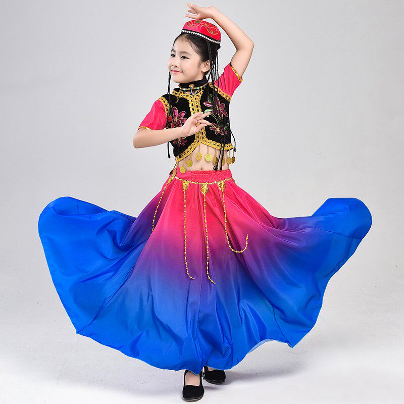 新疆舞蹈儿童小小古丽维吾尔族幸福 德君妍民族服装/舞台装