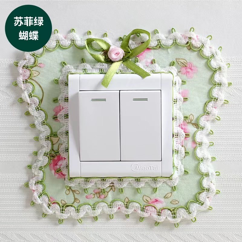 布艺开关保护套装饰贴灯开关边框套墙贴欧式单开双开插座花边套子,淘宝优惠券,粉丝福利购,淘宝优惠卷