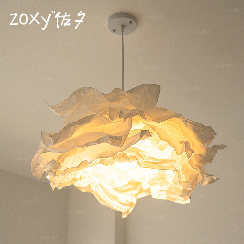 zoxy佐夕 日式侘寂风纸艺吊灯 中古创意云朵房间卧室书房复古灯具,淘宝优惠券,粉丝福利购,淘宝优惠卷
