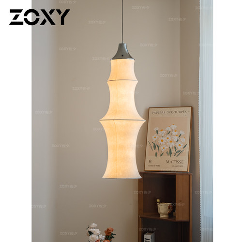 zoxy法式复古蚕丝竹节餐厅吊灯中古风艺术客厅卧室床头长条组合灯 - 图2