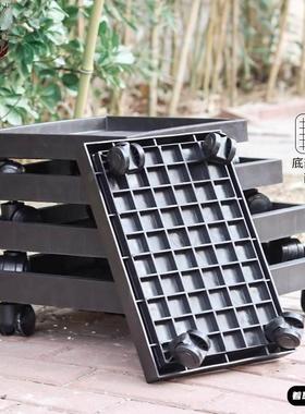 长方形万向轮花盆托盘底盘塑料带