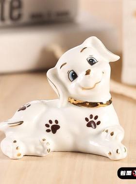 陶瓷生肖狗摆件工艺品摆设可爱小狗礼品家居饰品客厅