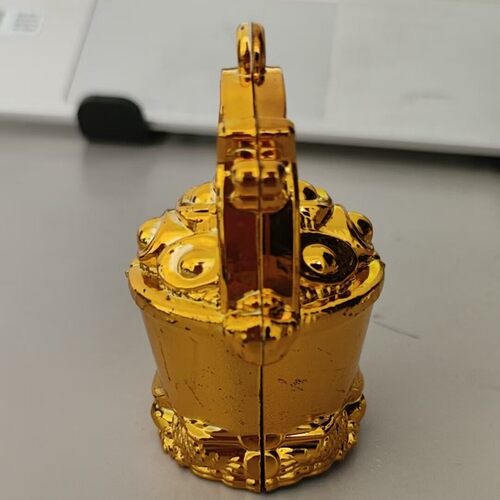 塑料潮汕中秋材料仿真装饰配件金色一桶摆件菠萝花篮元宝中秋节 - 图0
