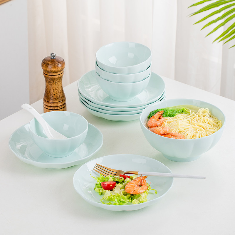 家用碗碟套装创意陶瓷碗盘子日式面汤碗吃饭碗南瓜碗盘菜盘碟子,淘宝优惠券,粉丝福利购,淘宝优惠卷