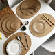 Japanese hand-woven high-temperature resistant round casserole cushion
