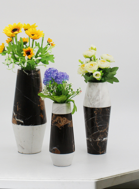 天然大理石花瓶餐厅样板房软装