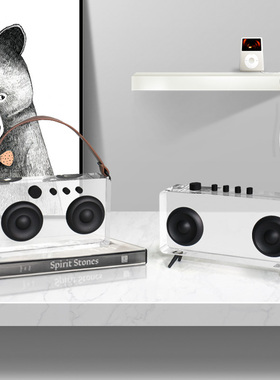 北欧现代简约水晶收音机音响摆件创意软装饰品样板间桌面工艺摆设