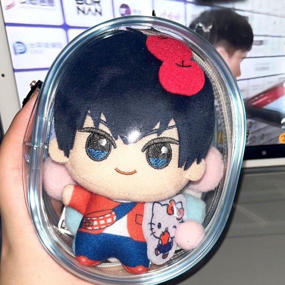 10cm15cm20cm娃外出遛娃包pvc透明包棉花娃娃展示收纳包防尘挂包 - 图1