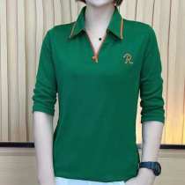 Long sleeve T-shirt woman 2023 spring autumn season embroidered blouses large code middle-aged moms loaded with ocean qi and minus the undershirt