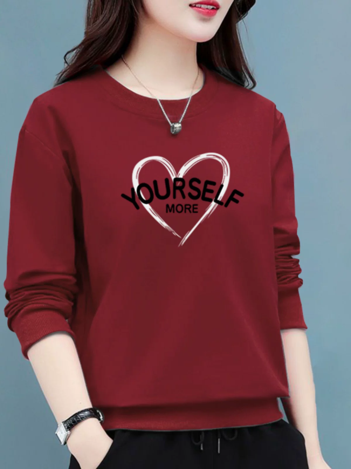 Tide, sweatshirt, warm long-sleeve, spring jacket with a round collar, oversize