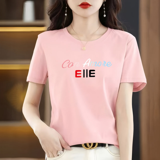 Summer fashion casual letter cotton T-shirt slimming