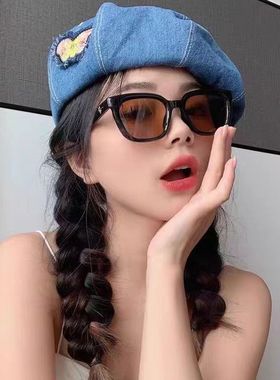 韩版大框百搭高级感墨镜夏季圆脸显瘦防紫外线时尚开车护眼太阳镜