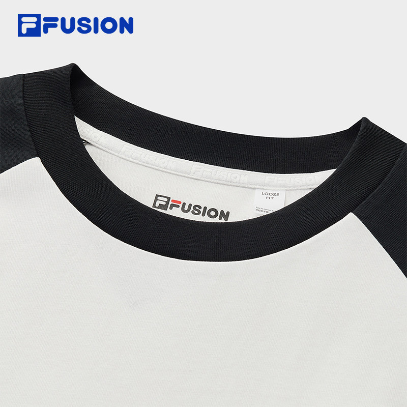 FILA FUSION斐乐潮牌情侣款针织长袖衫2025秋新款防晒凉感拼色长T,淘宝优惠券,粉丝福利购,淘宝优惠卷