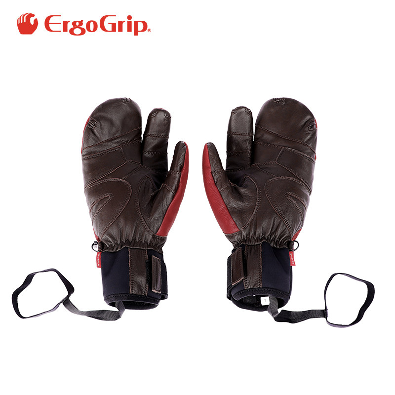 日本进口ErgoGrip运动滑雪手套3D舒适透气真皮防风保暖龙虾手套,淘宝优惠券,粉丝福利购,淘宝优惠卷
