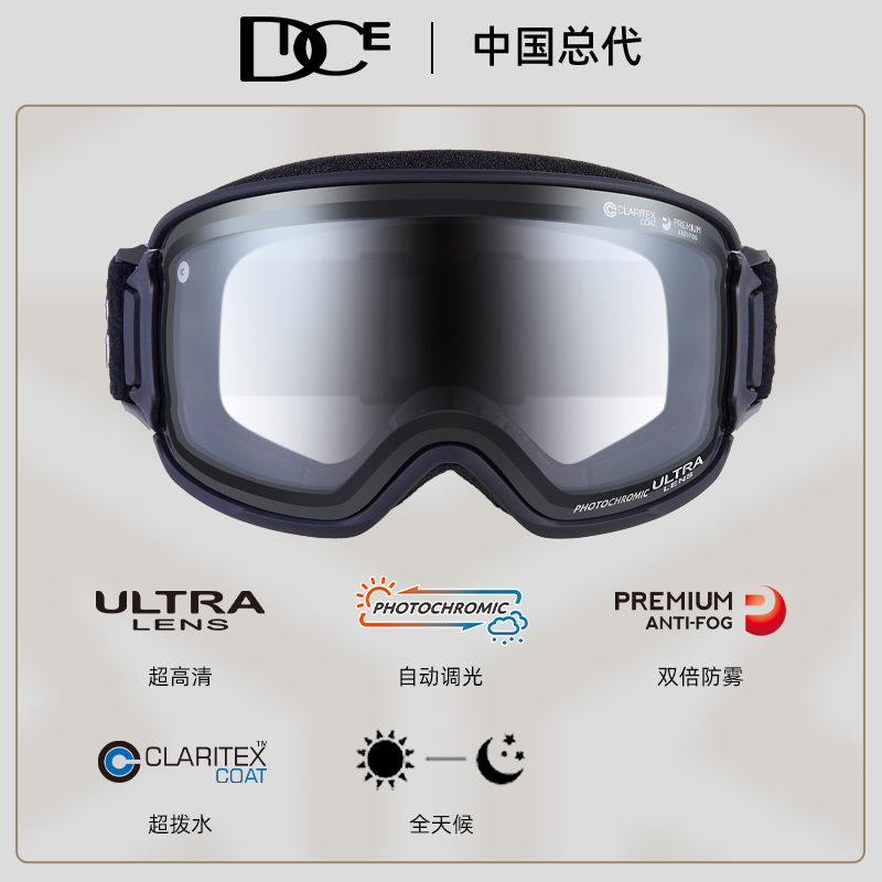 日本DICE滑雪镜超高清变色开窗2倍防雾1秒除雾雪镜25新款BK7146 - 图0