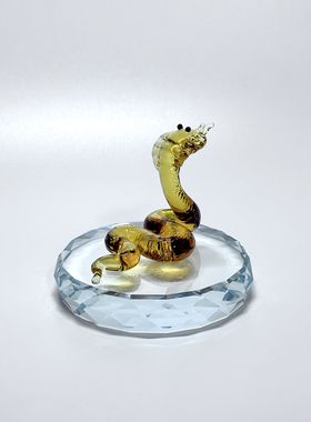 琉璃小蛇生肖摆件手工制作创意生日礼品水晶玻璃十二生肖动物属相