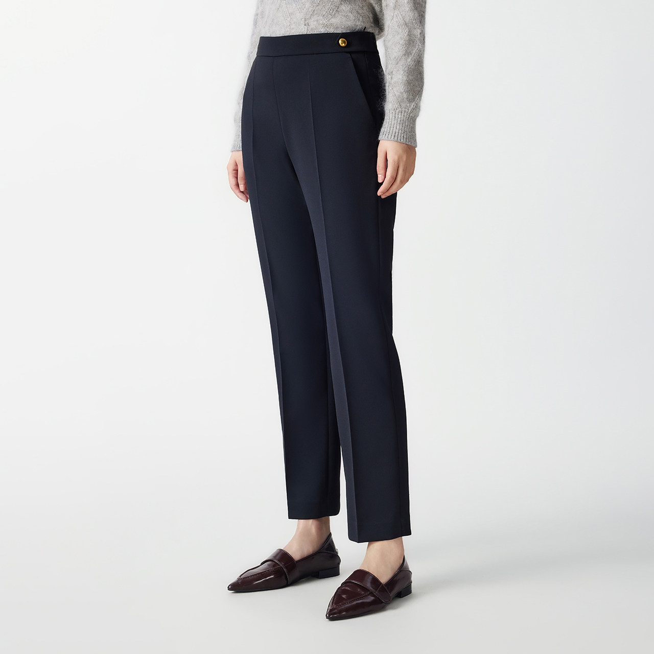 LANCY/朗姿2025冬季新款通勤商务直筒黑色西装裤女秋气质简约长裤,淘宝优惠券,粉丝福利购,淘宝优惠卷