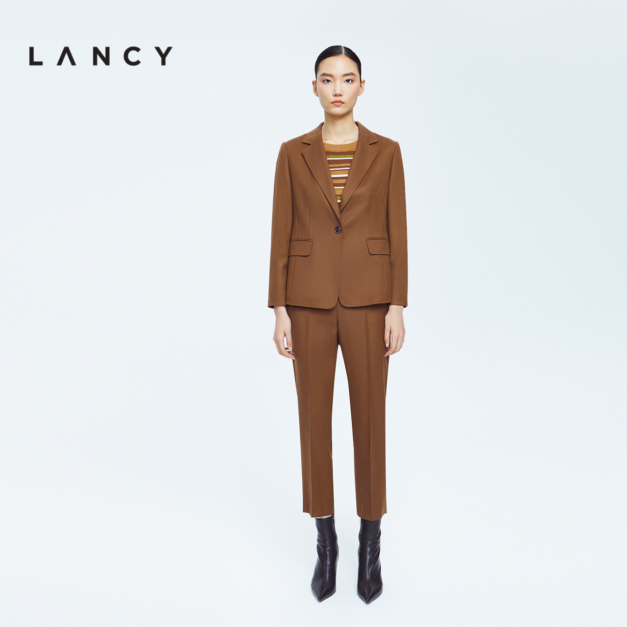 LANCY/朗姿2022冬季新款西装外套气质显瘦高级感女西服套装