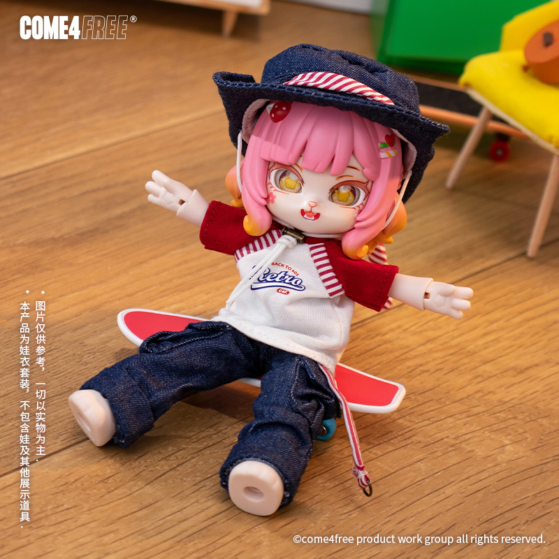 COME4FREE 【日常系列】牛仔不太忙BJD娃衣OB11玩偶12分裙子衣服 - 图0