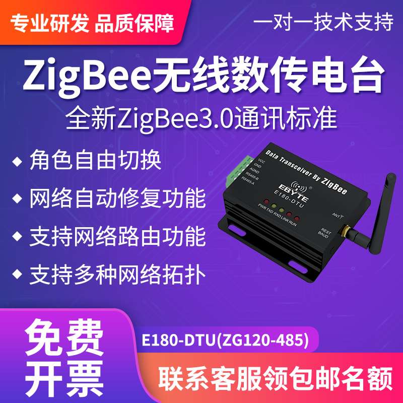 ZigBee3.0无线模块2.4G透明传输工业级数传电台RS485/232大功率 - 图1