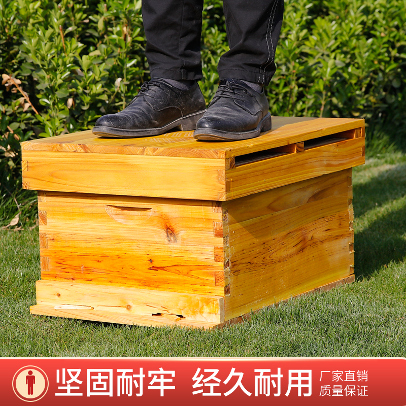 蜜蜂箱中蜂专用煮蜡标准十框杉木浸蜡全套养蜂工具蜂巢箱平箱包邮
