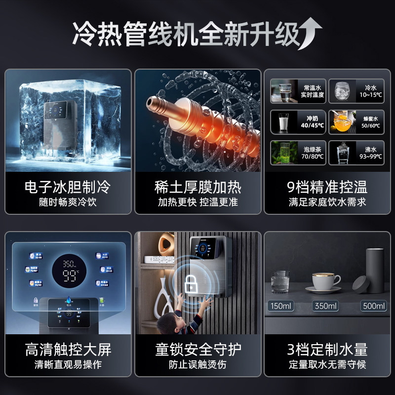 奥克斯管线机家用壁挂式即热直饮水机制冷一体2025新款净水器套装,淘宝优惠券,粉丝福利购,淘宝优惠卷