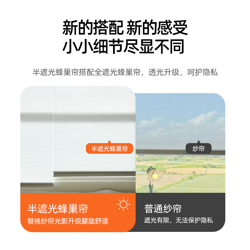 拜思电动日夜蜂巢帘风琴帘已接入米家APP鸿蒙蜂窝升旗全遮光百叶 - 图1