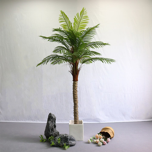仿真椰子树室内造景热带绿植假椰树大型盆栽装饰酒店落地假棕榈树-图0