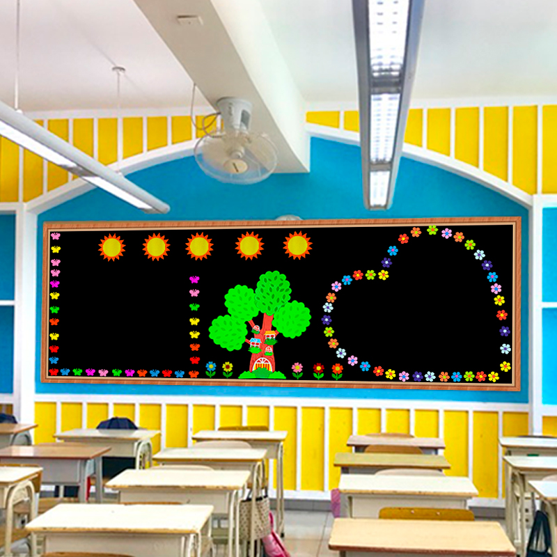 开学新学期通用黑板报装饰墙贴套装幼儿园走廊边框主题文化墙布置-图2