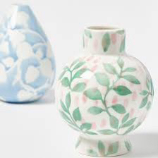FQR LIVING英国OLIVER BONAS手工制作绘画冬青花卉陶瓷花蕾花瓶