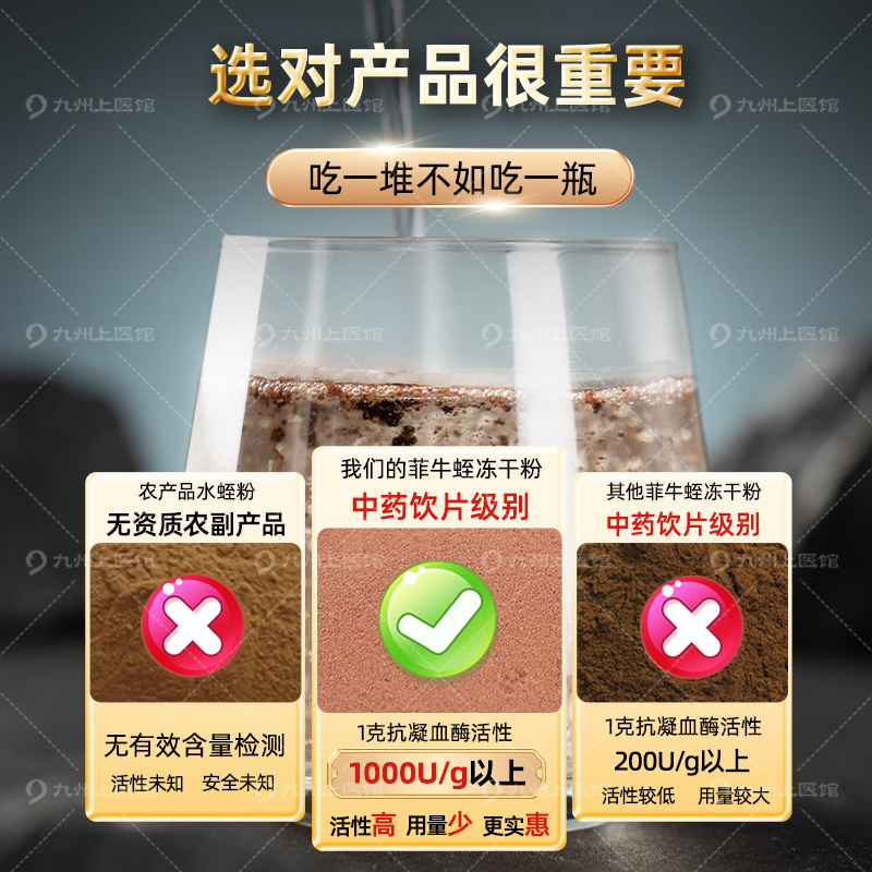 云南菲牛蛭冻干粉中药饮片10瓶正品水蛭粉金边蚂蟥中药材可送胶囊-图2