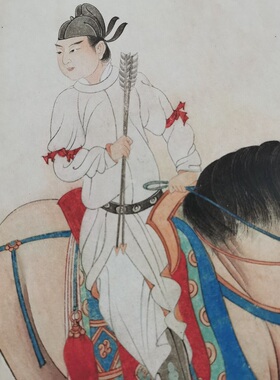 张大千 唐人行猎图 复古书画人物国画真迹微喷仿古画芯挂轴装饰画