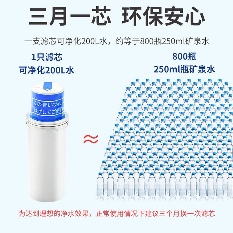 三菱家用净水壶直饮过滤水壶可菱水厨房自来水过滤器净水器便携
