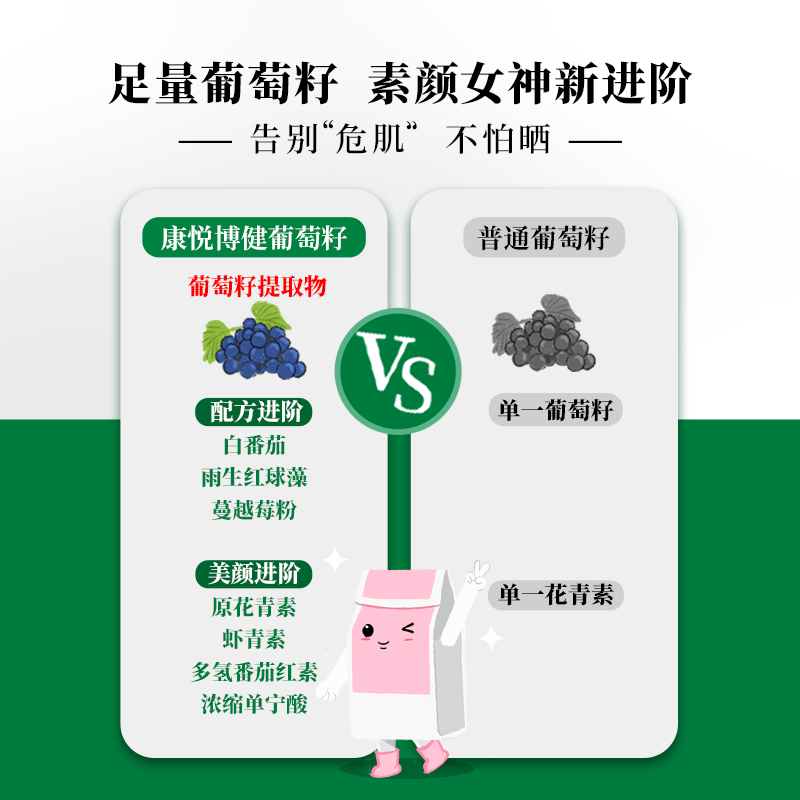康悦博健葡萄籽提取物奶片白咀嚼片 康悦博健葡萄籽提取物