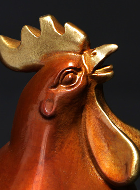 速发《一鸣惊1》全铜摆件招财铜彩家居0饰工艺品装人76