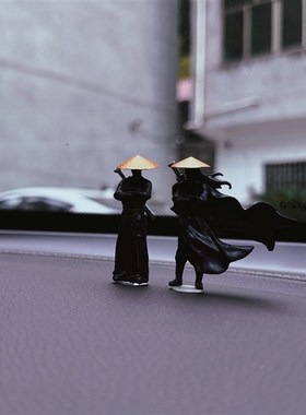 速发风人间流气 侠者义 古代国风侠客摆件车载中控显示屏车内