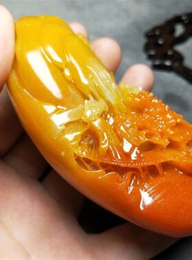 保真速发黄色寿山石手把件小桥流水山水手把N件手把玩寿山石手把