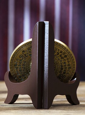 速发全铜百福指尖罗盘黄铜转转手把件双面实心旋转解压招财