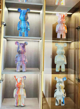 速发网红摆件积木熊暴力熊存钱罐店铺展示柜客厅电视柜酒柜家居装