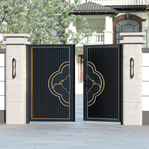 Aluminium Art Villa Patio Door iron Art Country Self-built Room Door Double open stainless steel gate Courtyard Door Garden Door