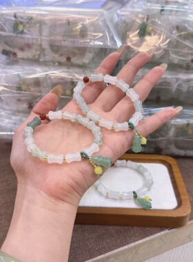 天然天山翠竹节手链女纯银新中式国风小众设计感手串送闺蜜礼物