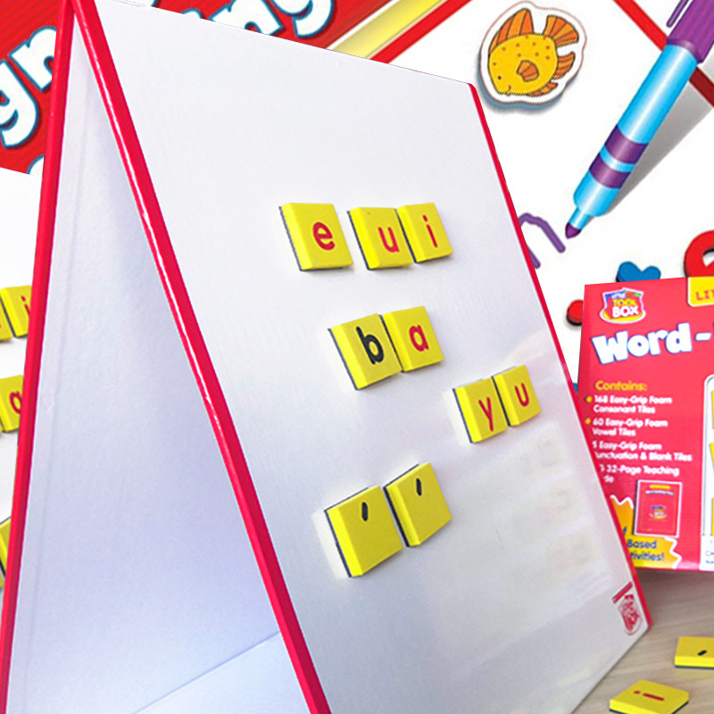 英文原版Little Red Tool Box MagneticTabletop LearningEasel学乐小红工具箱磁性桌面学习架学前教育字母学习与组词教具